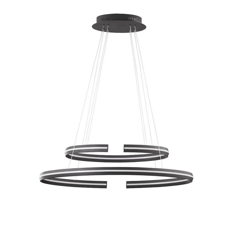 Torrente LED Hängeleuchte 2-Ringe Metall, Acryl