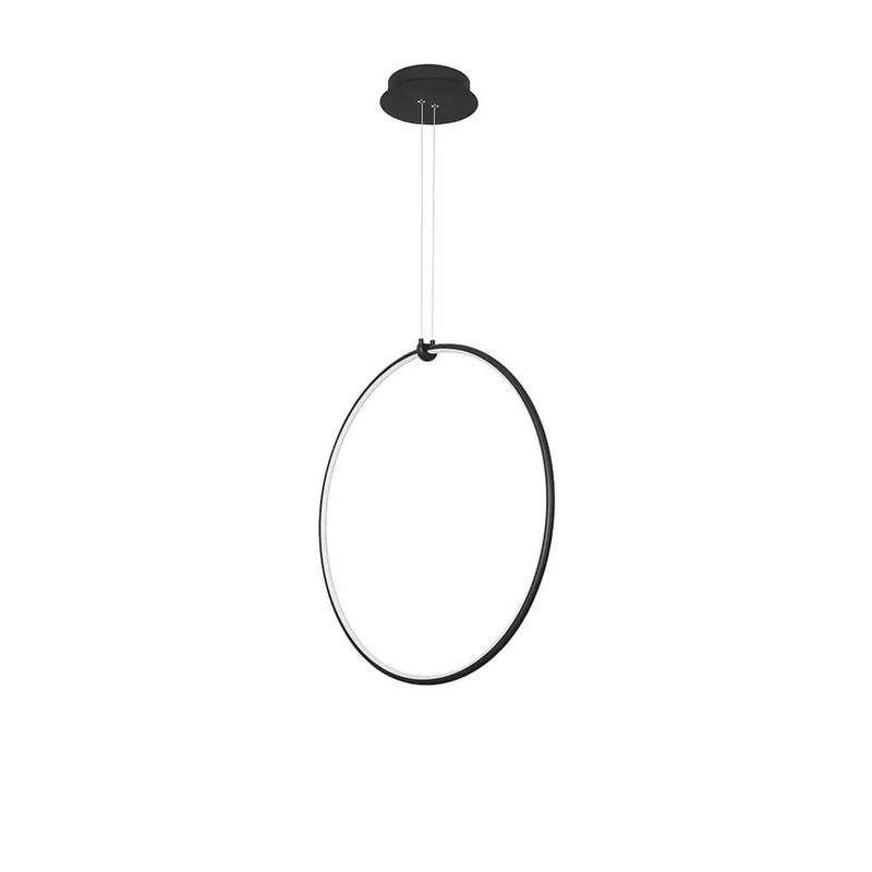 Ring LED Hängelampe Metall Schwarz