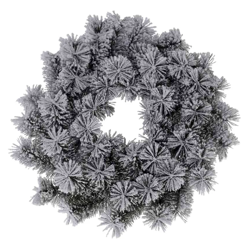Cheqo® Kerstkrans met Sneeuw - Krans - Kerstdecoratie - Kerstmis - Groen en Wit - ø40 cm