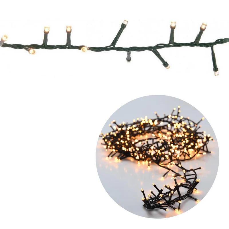 Cheqo® Kerstboomverlichting - Micro Clusterverlichting - Kerstlampjes - Led Verlichting - Kerstverlichting voor Binnen en Buiten - 800 LED's - 16 Meter - Extra Warm Wit