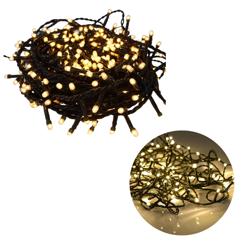 Cheqo® Kerstboomverlichting - Micro Clusterverlichting - Kerstlampjes - Led Verlichting - Kerstverlichting voor Binnen en Buiten - 1500 LED - 8 Meter - 8 Lichtfuncties - Extra Warm Wit