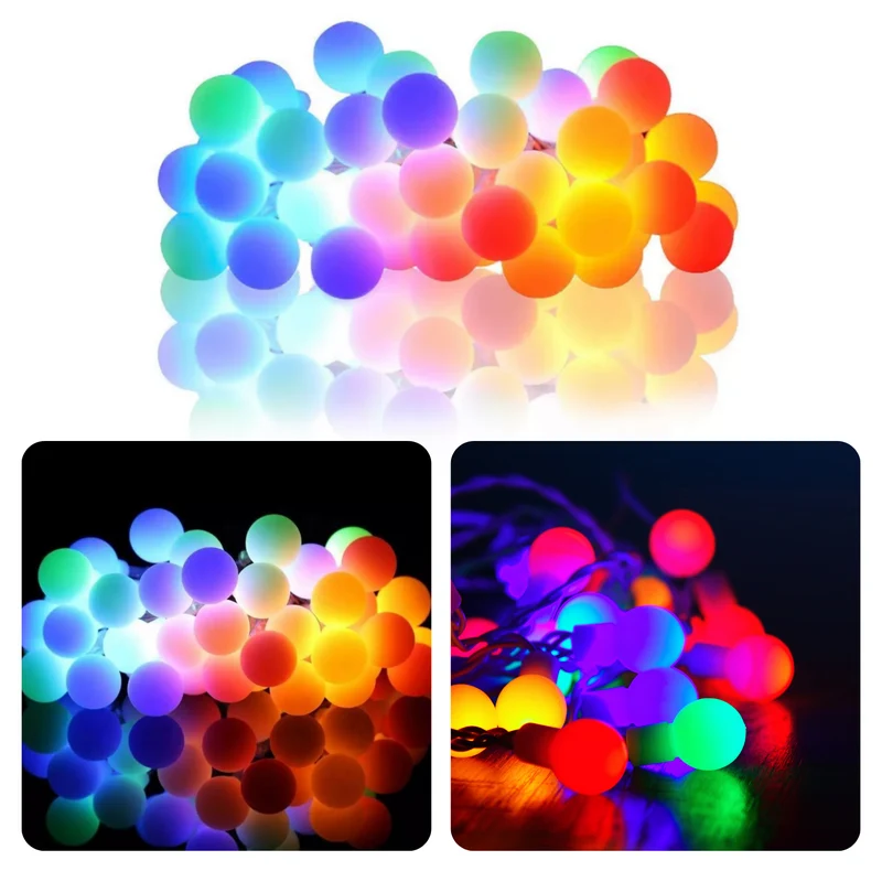 Cheqo® Lichtsnoer - Fairy Lights - Lichtslinger voor Binnen en Buiten - Kerst Verlichting - Tuinverlichting - Feestverlichting - Partyverlichting - 80 LED Bolletjes - ø25mm - Multicolor - 16 Meter