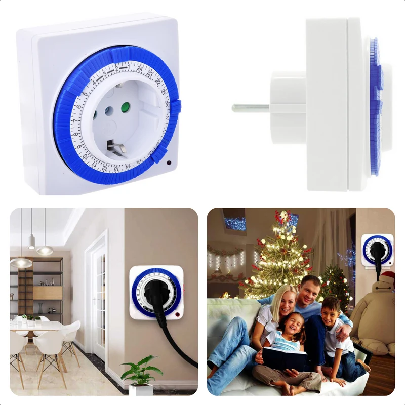 Cheqo® 24-uurs Tijdschakelklok voor Binnen - Timer Stopcontact - Tijdschakel - Tijdschakelaar - Programmeerbaar - Eenvoudig Instelbaar - Schakelklok - Kinderbeveiliging - 3500 Watt