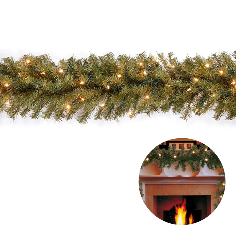 Cheqo® XL Guirlande met Kerstverlichting - Kerstlampjes - Kerstslinger - Warm Wit - 270cm - 35 LED