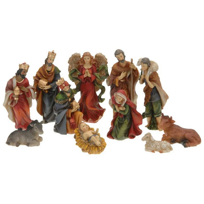 Cheqo® Kerststal Figuren - Kerststalfiguren - Kerstgroep - Kerstbeeldjes - 11-delig