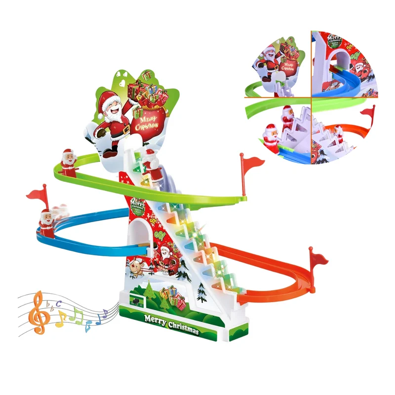 Cheqo® XL Kerst Klimbaan - Kerst Speelgoed - Kersttafereel - Kerstversiering - Met Licht en Kerstmuziek
