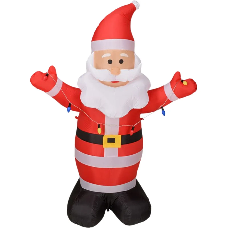 Cheqo® Opblaasbare Kerstman - Opblaasbaar Kerstfiguur - Voor Binnen en Buiten - Inclusief Blower en Haringen - Kerstdecoratie - 190 cm