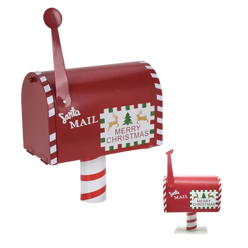Cheqo® Santa Mail Kerst Brievenbus - Functioneel - Kerstdecoratie - Kerst - Rood