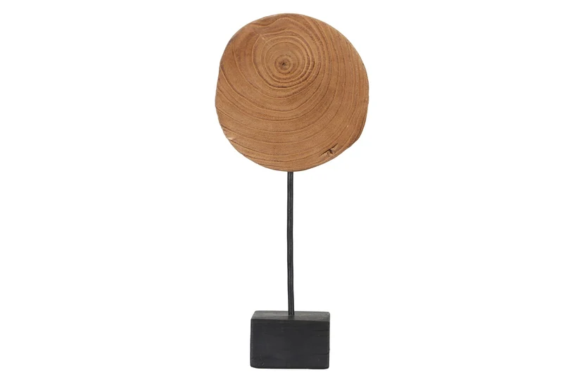 Slice on foot paulownia 18x8x38cm Brown/Black