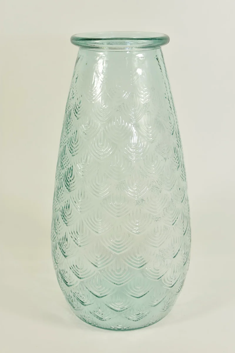 Vaas Palm helder recycleglas D17 H34cm