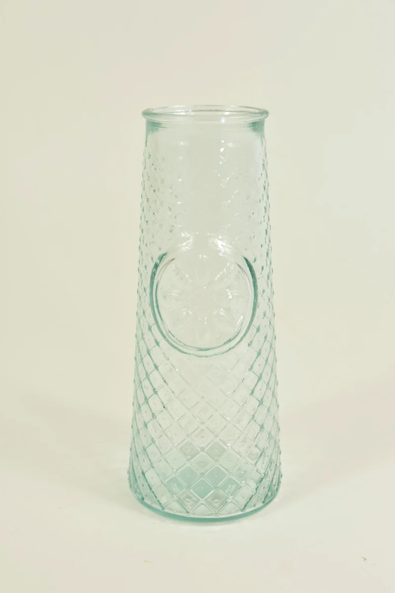 Fles Mandala helder recycleglas D6,5 H16cm