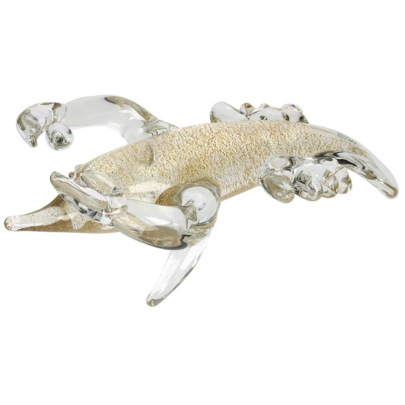 Ornament Lobster Glass Gold 26x11x10.5cm