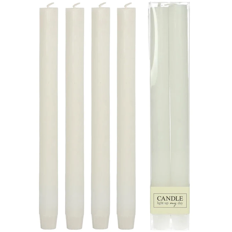 Candle Wax White 4.6x4.6x27.3cm Box/4