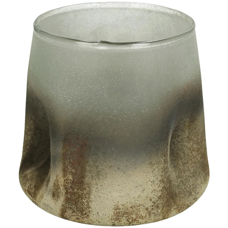 Candle Holder Glass White 13x13x12cm