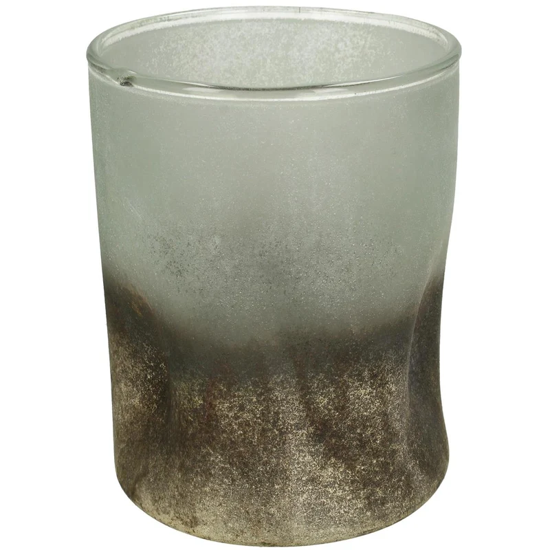 Candle Holder Glass White 12x12x15cm