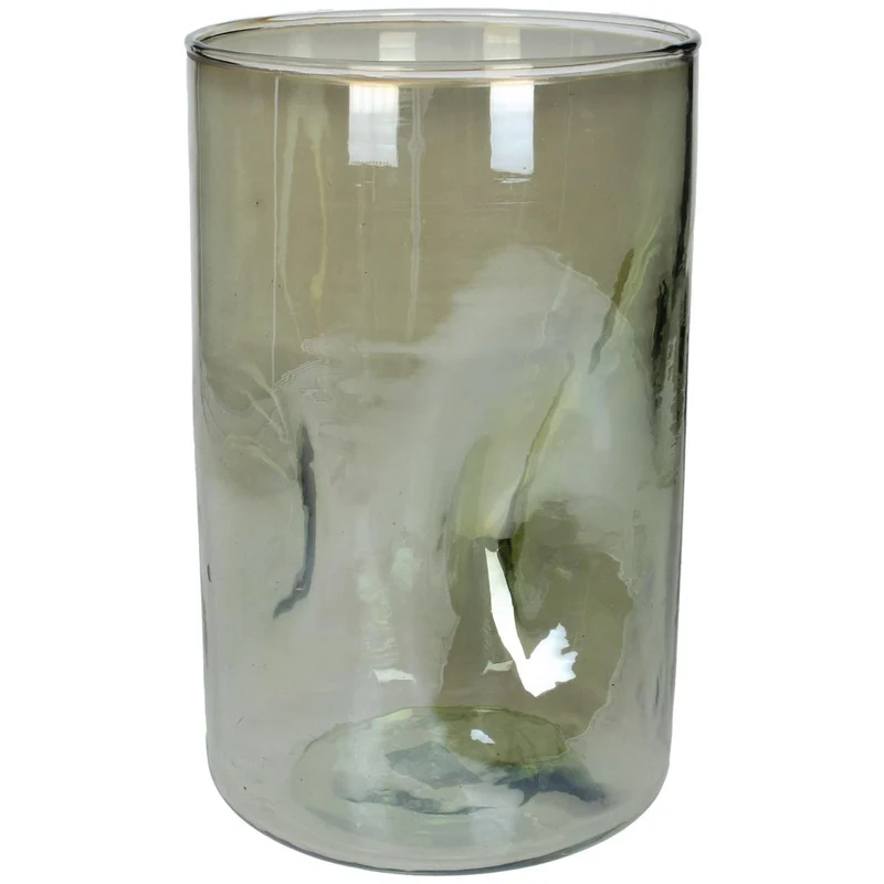Candle Holder Glass Green 15x15x25cm