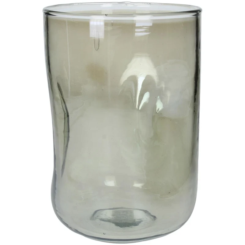 Candle Holder Glass Green 14x14x20cm