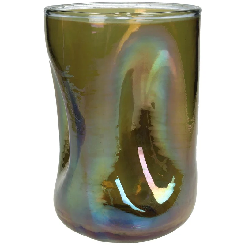 Candle Holder Glass Brown 14x14x20cm