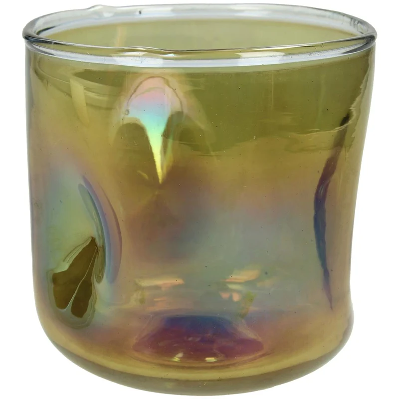 Candle Holder Glass Brown 10x10x10cm