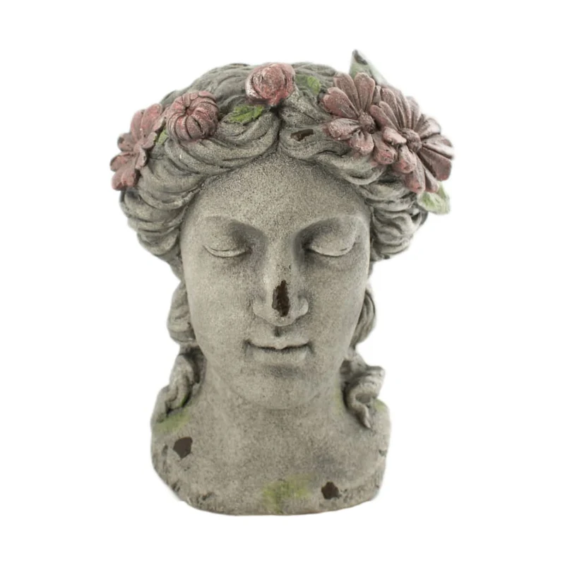 Statue face magnesium 30x22.5x39cm Dark grey