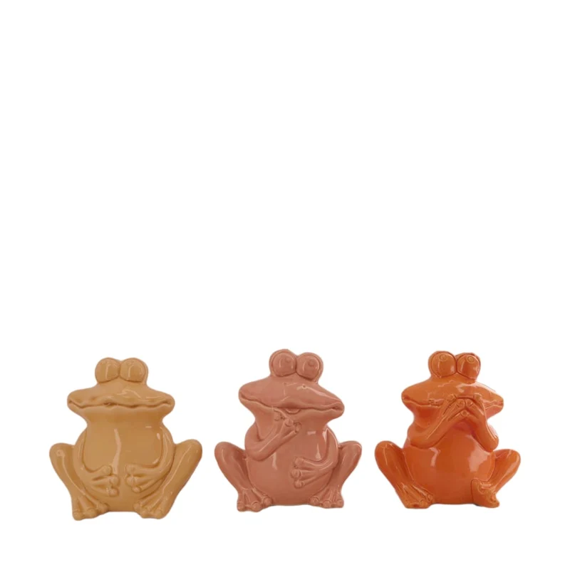 Frog ceramic 17x12.5x18cm 3 assorti Mixed pink