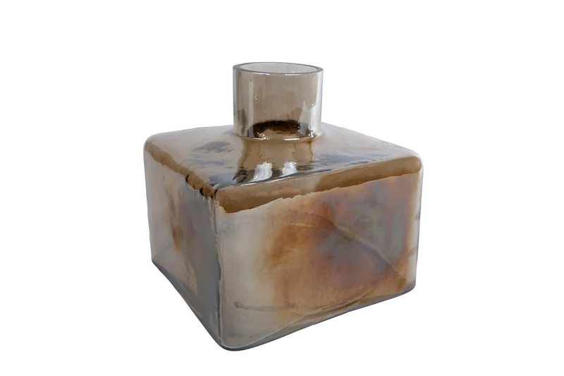 Vaas "Smoke" L multicolor bruin glas 17x17x15cm