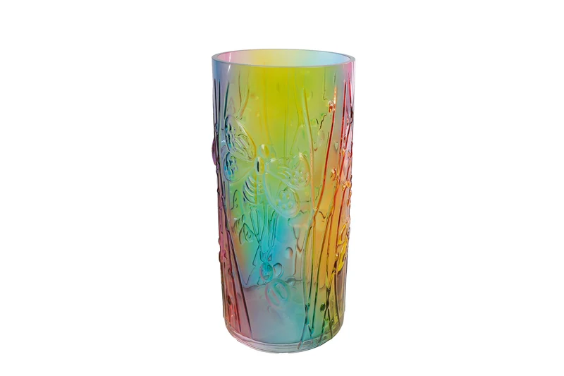 Vaas "Rainbow" L multicolor glas 12x12x25,5cm