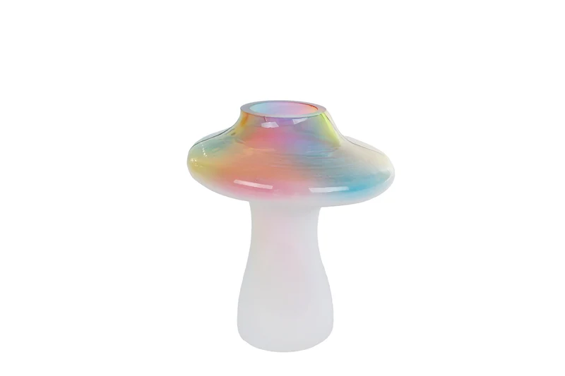 Sculptuur/vaas "Rainbow" S multicolor glas 10x10x12cm