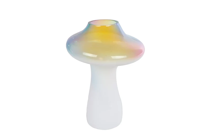 Sculptuur/vaas "Rainbow" L multicolor glas 12x12x17cm
