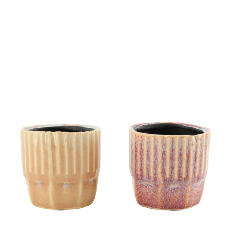 Planter ceramic 7.5x7.5x7cm 2 assorti Mixed