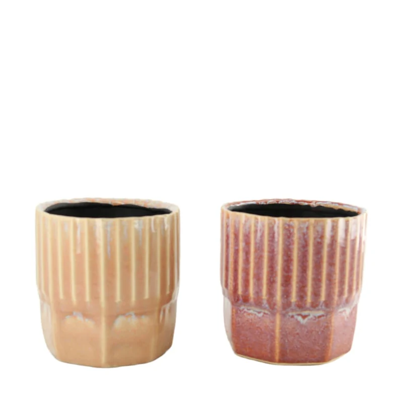 Planter ceramic 13.4x13.4x13.8cm 2 assorti Mixed