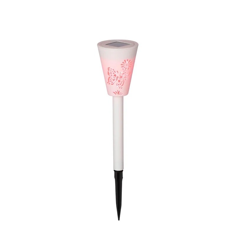 Tuinsteker fakkel wit solar multicolour display - h35xd7,5cm