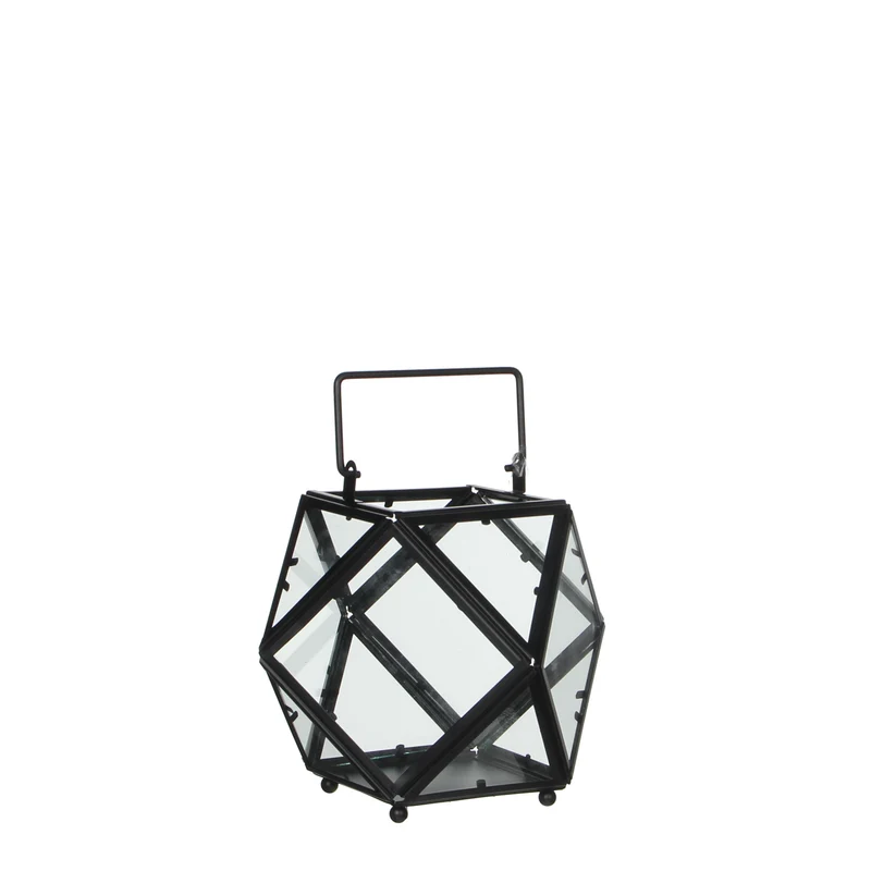 Lois lantaarn zwart - l21xb21xh16cm