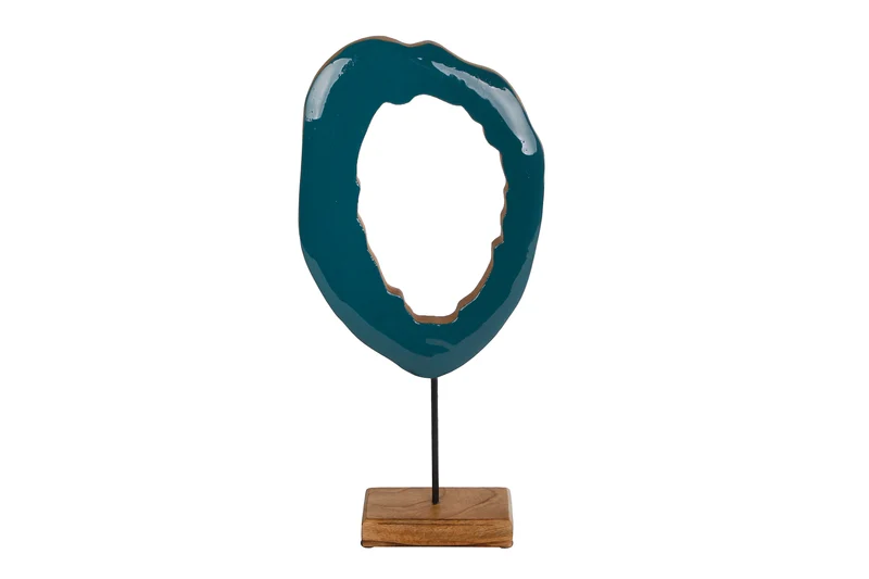 Sculptuur "Art" steenblauw mango 38x17x5cm