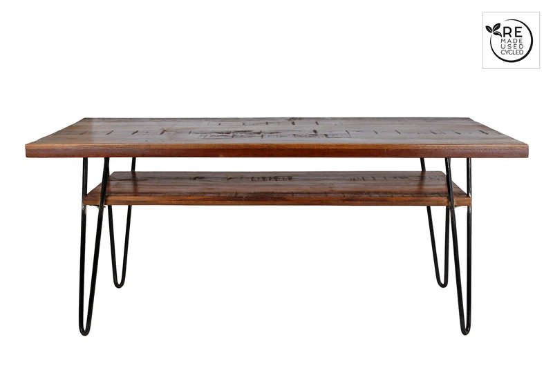3R Tafel "Bo" naturel/metaal 120x58x20cm