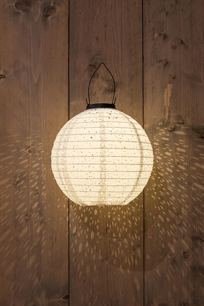 SOLAR LAMPION 25CM WIT/MARRAKESH