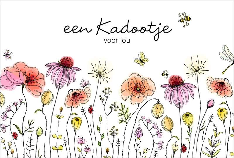 Pak a 25 kadobonnen met veldbloemen rechthoek