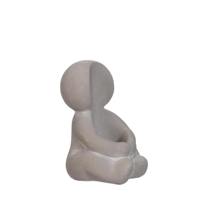 Hug candle holder L.6xW.5xH.8 cm grey - cement