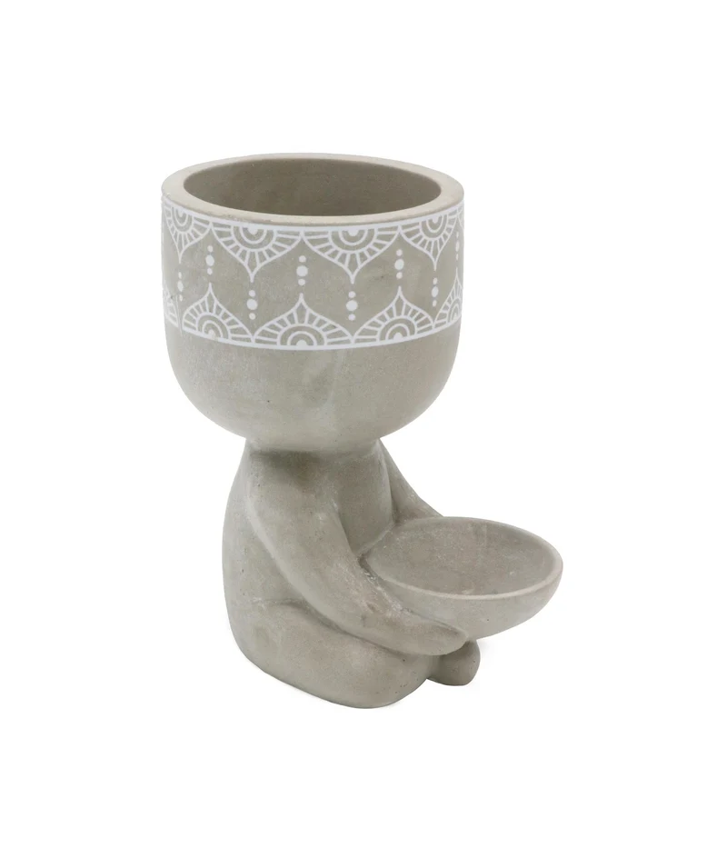 Buddha l.10 w.7,5 h.12,5 cm grey - cement