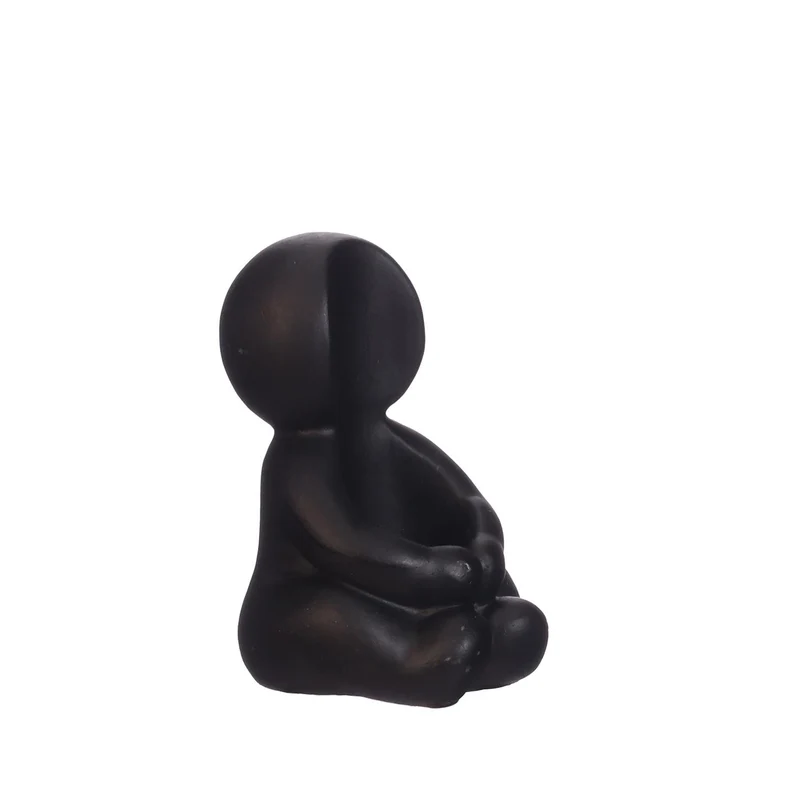 Hug candle holder L.6xW.5xH.8 cm black - cement