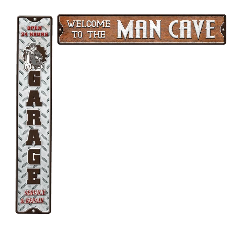 Wall Hanger Metal Garage/Mancave Mix/2 80x14,5cm