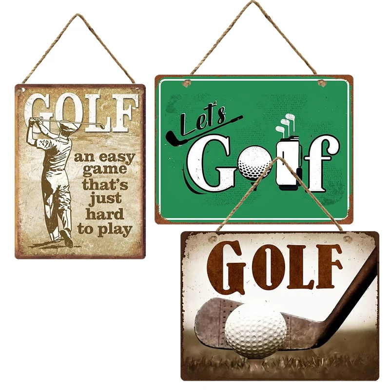 Wall Hanger Metal Golf Mix/3 30x40cm