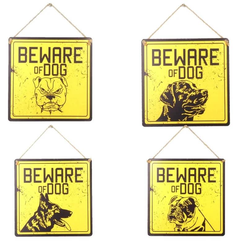 Wall Hanger Metal Beware of the Dog Mix/4 30x30cm