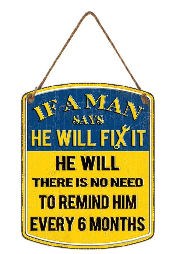 Wall Hanger Metal He Will Fix It 28x35cm