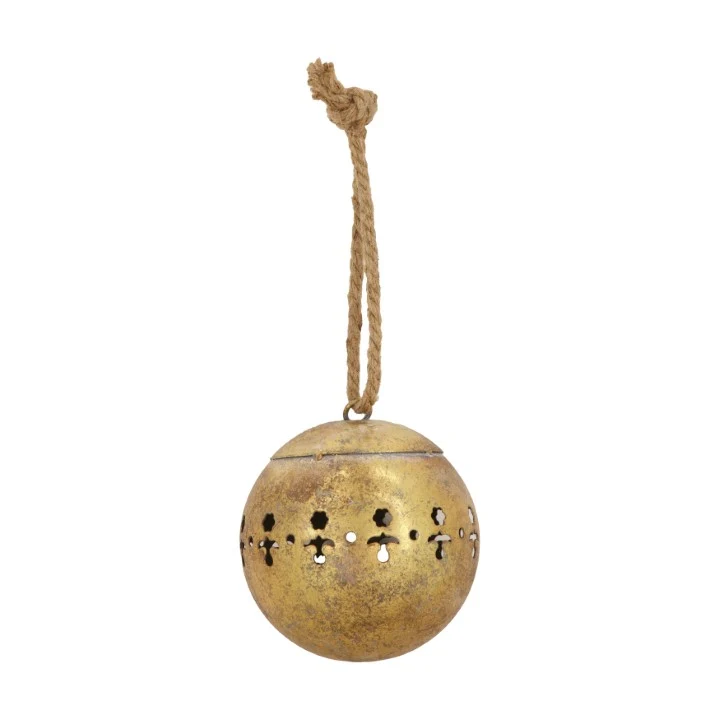 Bell metal Ø12x13.5cm Antique gold grey-washed