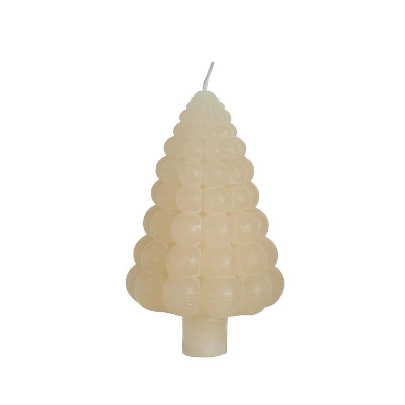 Bubble tree candle h.12 Ø7 cm creme
