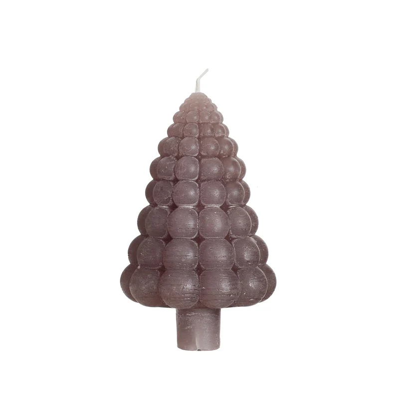 Bubble tree candle h.12 Ø7 cm taupe