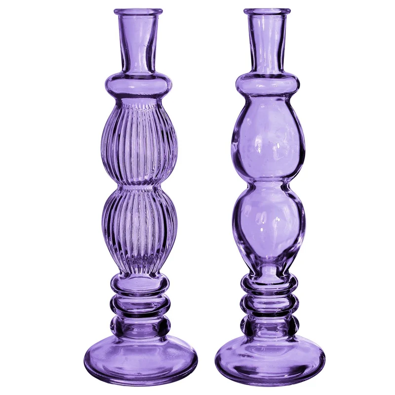 Florence vase candle h.28 Ø9 purple 2 ass.