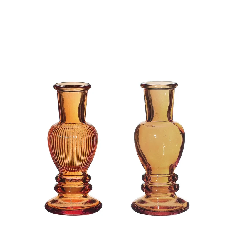 Venice vase candle h.11,3 Ø5 amber 2 ass.