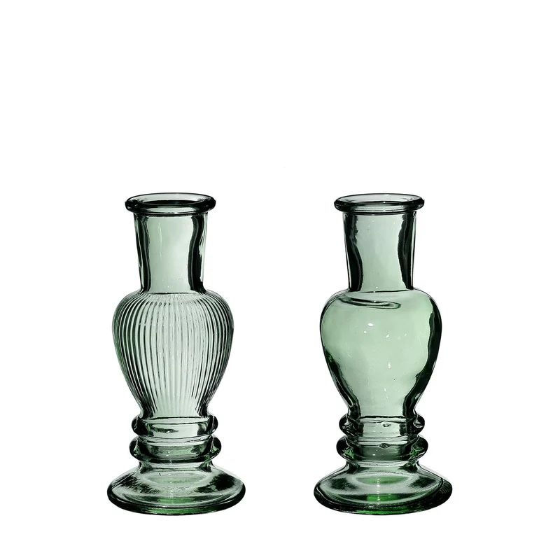 Venice vase candle h.11,3 Ø5 dark green 2 ass.
